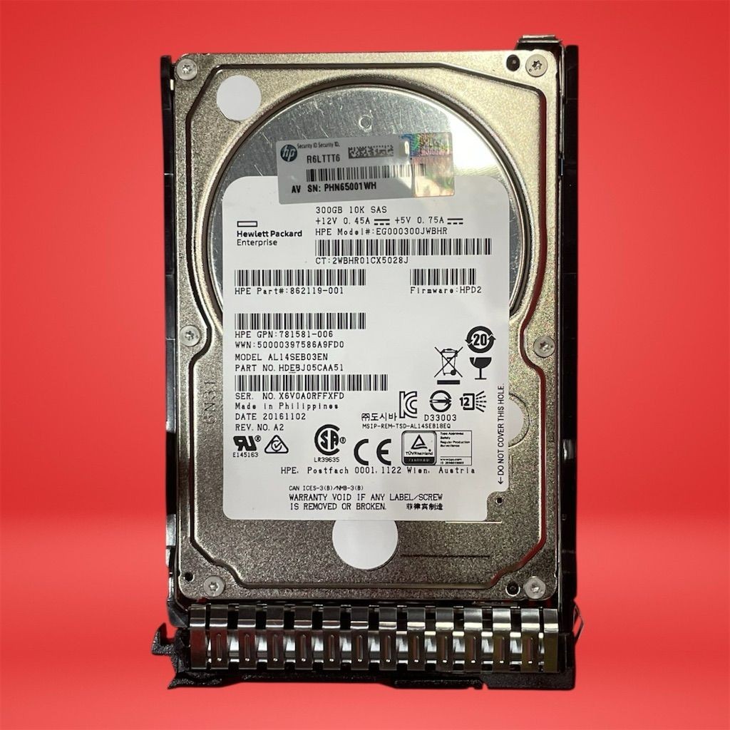 HPE 300GB 10K SAS 2.5in SFF Server HDD 862119-001 872490-002