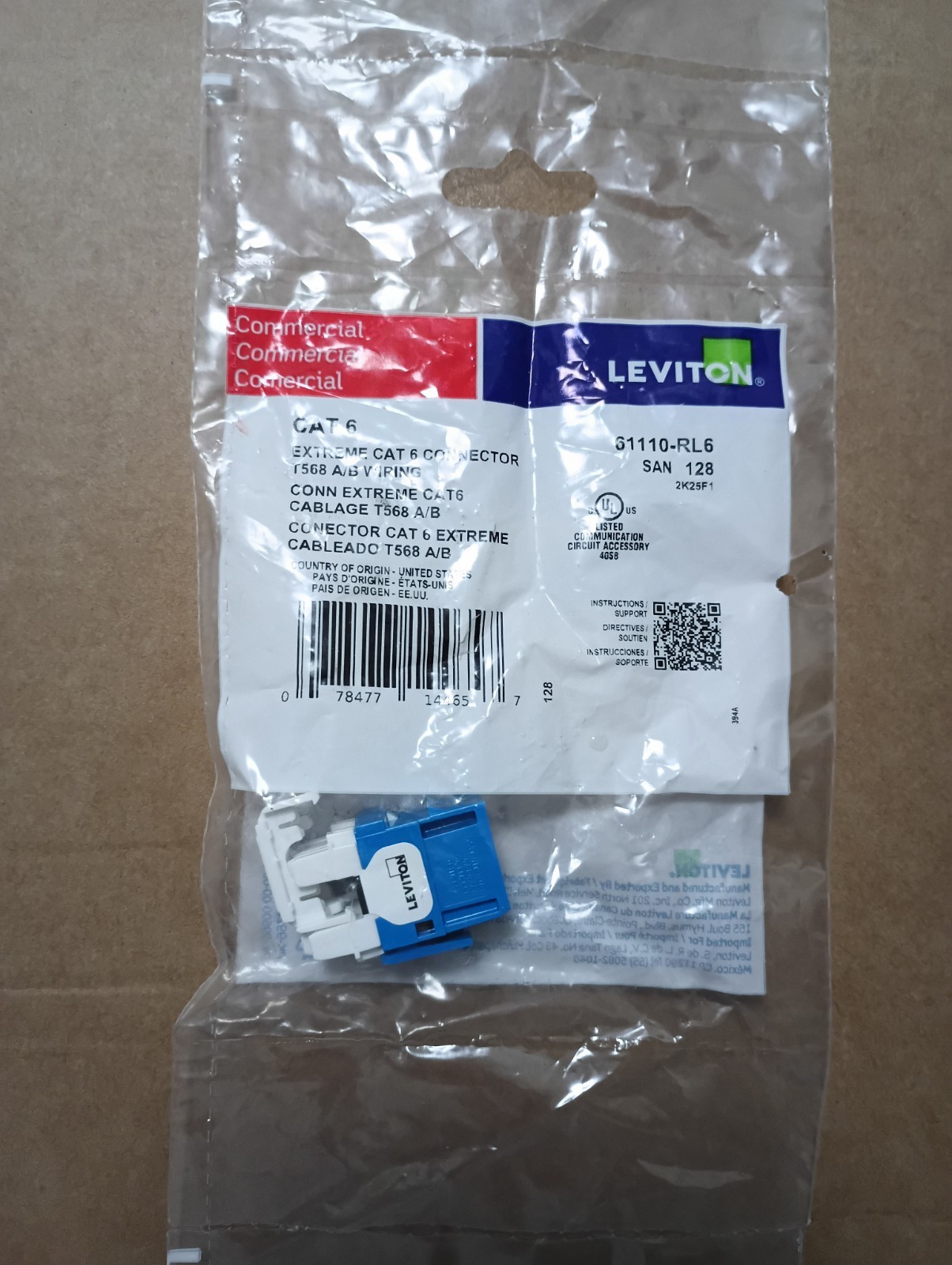 Leviton 6110- RL6 Blue 25 Pack