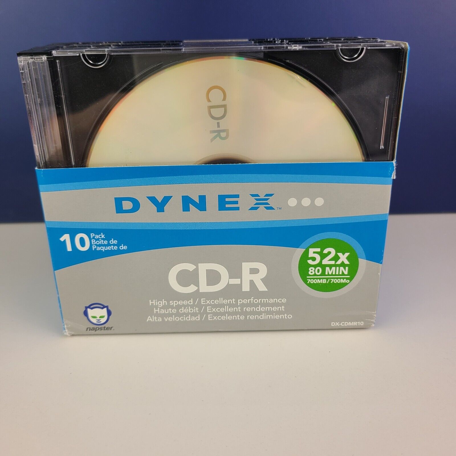 10 Pack Dynex Recordable Compact Disc CD-R DX-10CDR .open box