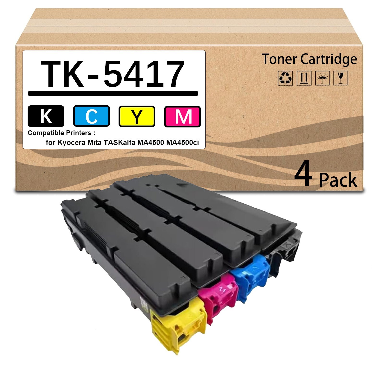 4 Pack TK-5417 TK5417 Toner Cartridge Use for Kyocera Mita TASKalfa MA4500