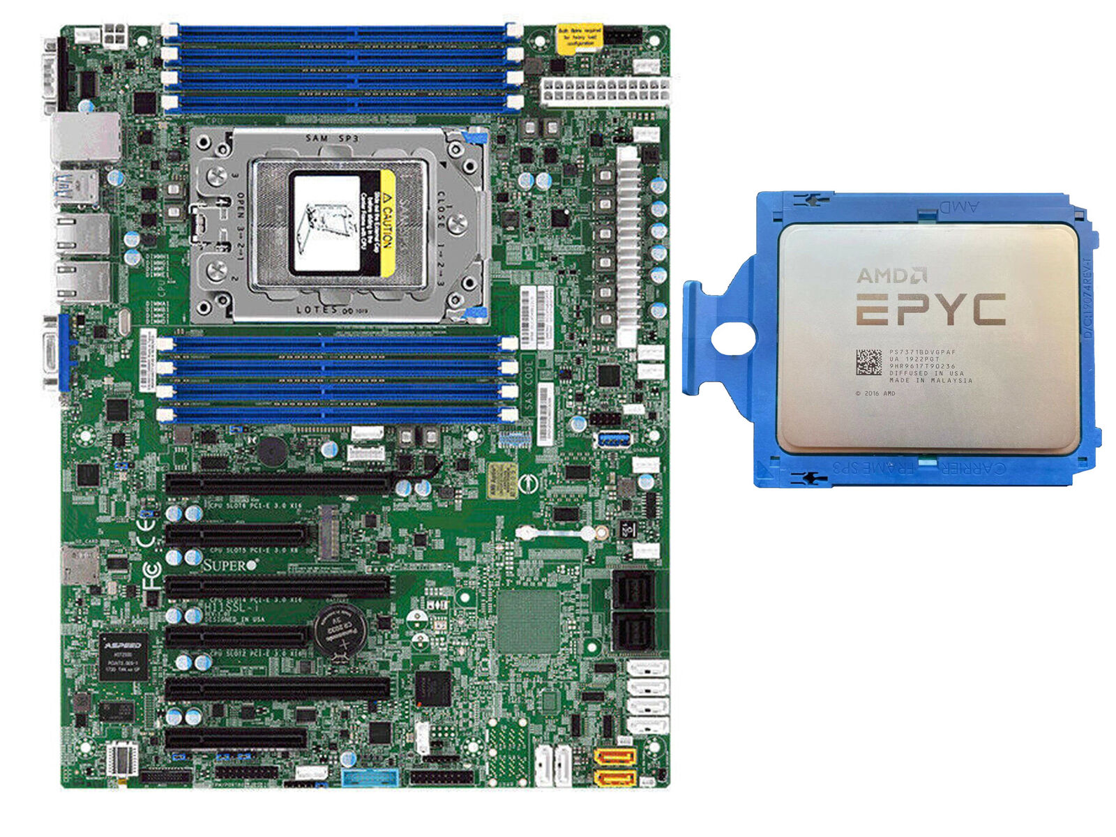 AMD EPYC 7371+Supermicro H11SSL-i combination 16C 32T 3.1-3.8Ghz 64Mb 200W SP3