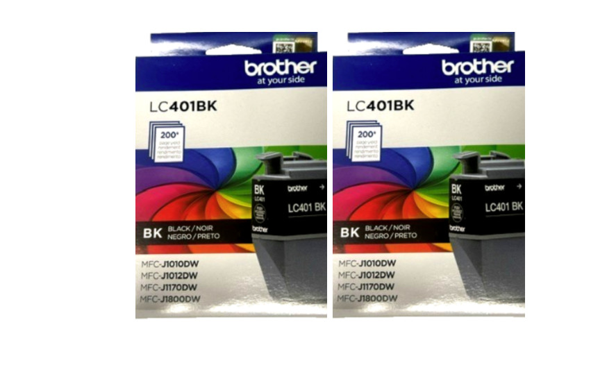 New Genuine Brother LC401 Black  2pk Ink Cartridge In Retail Box Exp 2027-2028