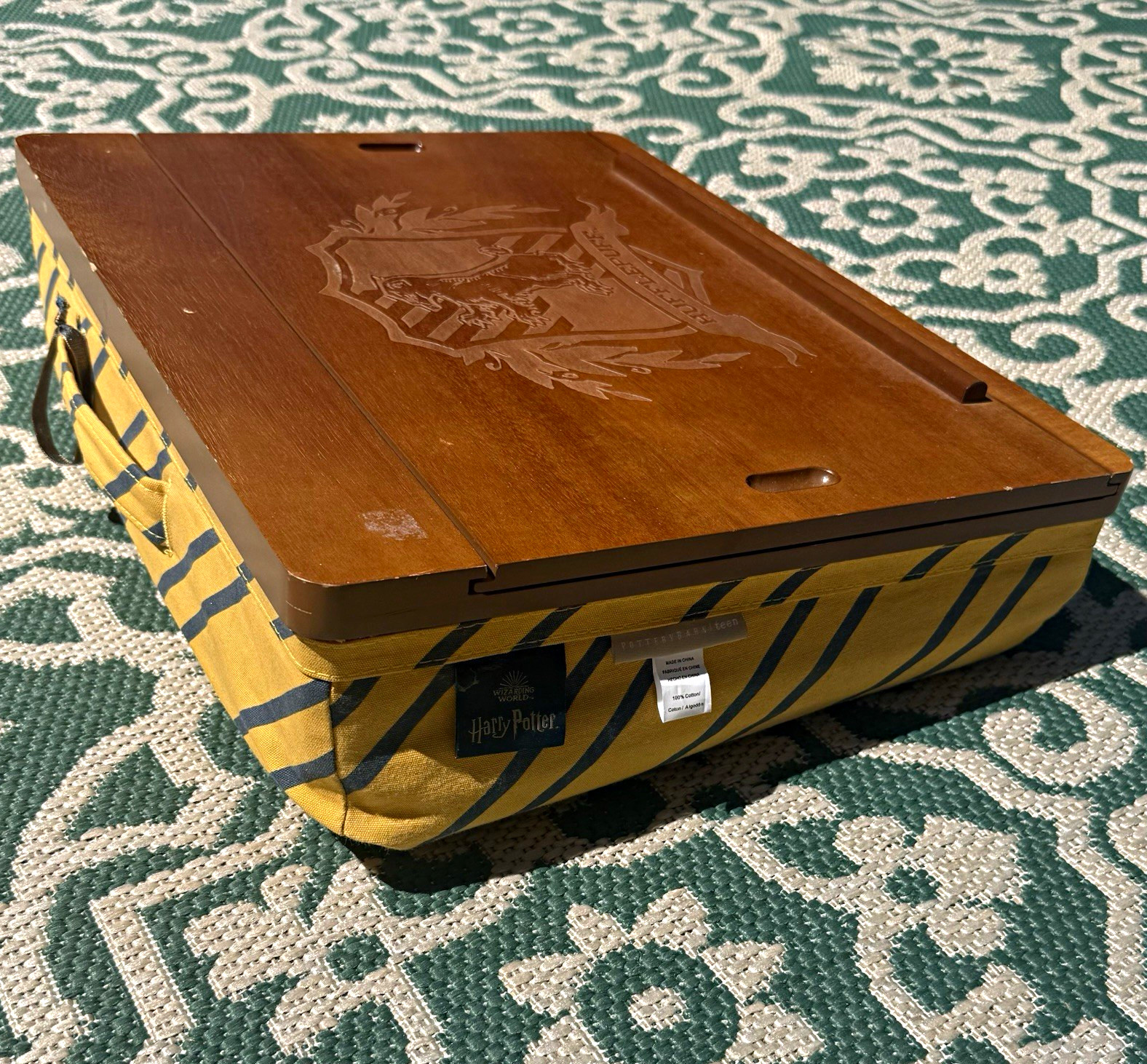 RARE  Harry Potter Hufflepuff Wood Lap Desk w/ Built-In Storage