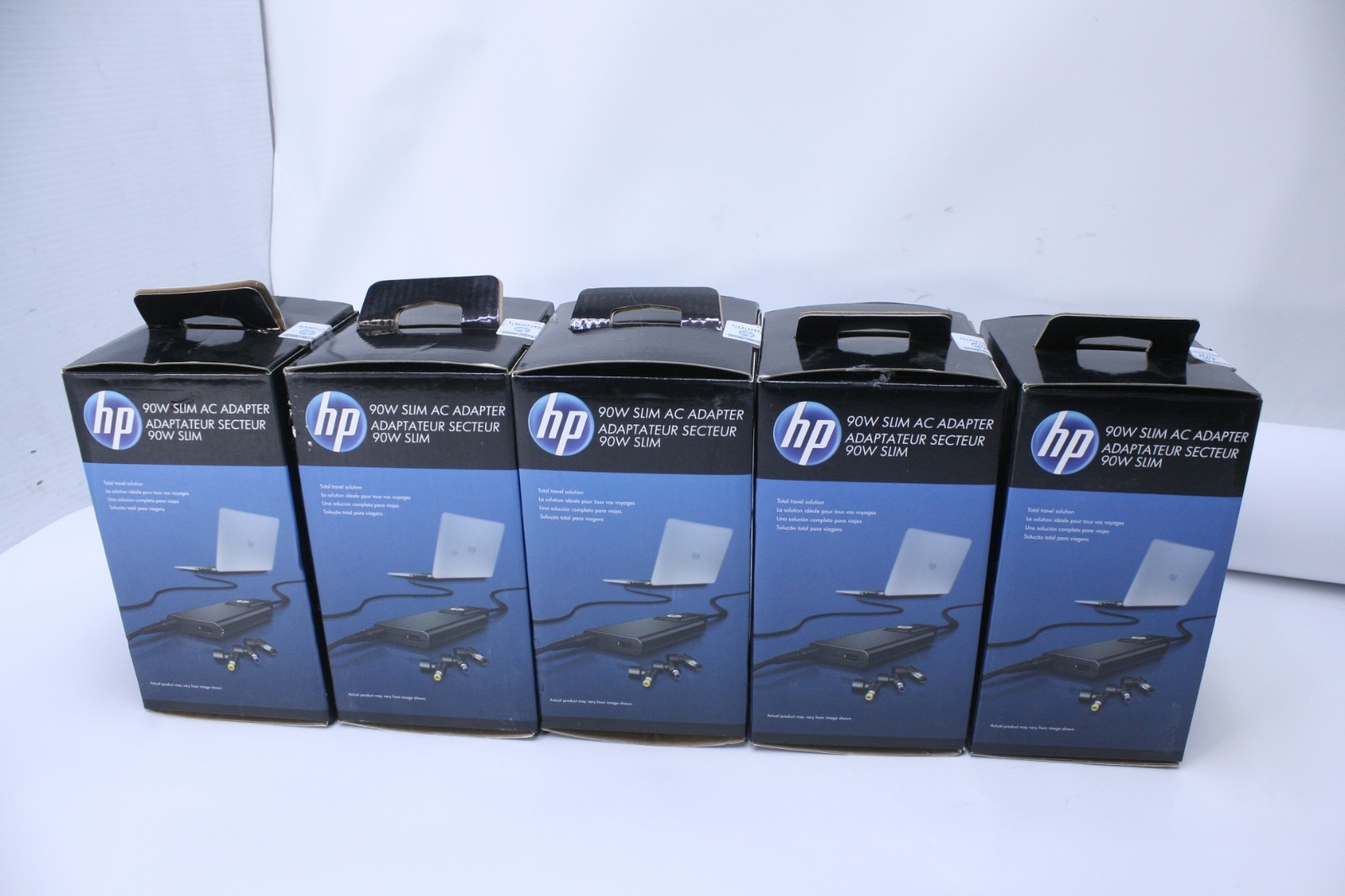 LOT OF 5 HP 90W SLIM AC ADAPTER H6Y83UT/ABA W/ 3 INTERCHANGEABLE TIPS      T7-B1