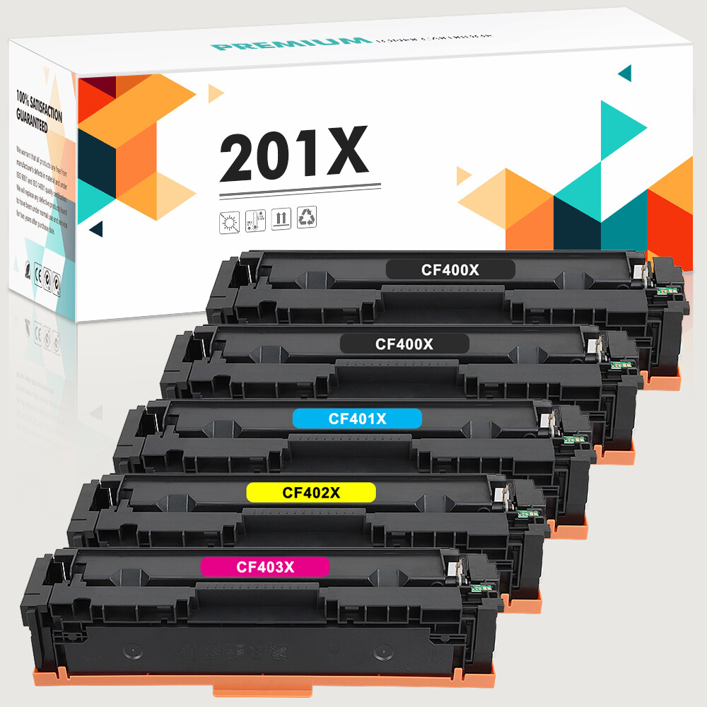 5PK High Yield CF400X 201X 201A Toner Set For HP Color Laser Jet Pro MFP M277dw