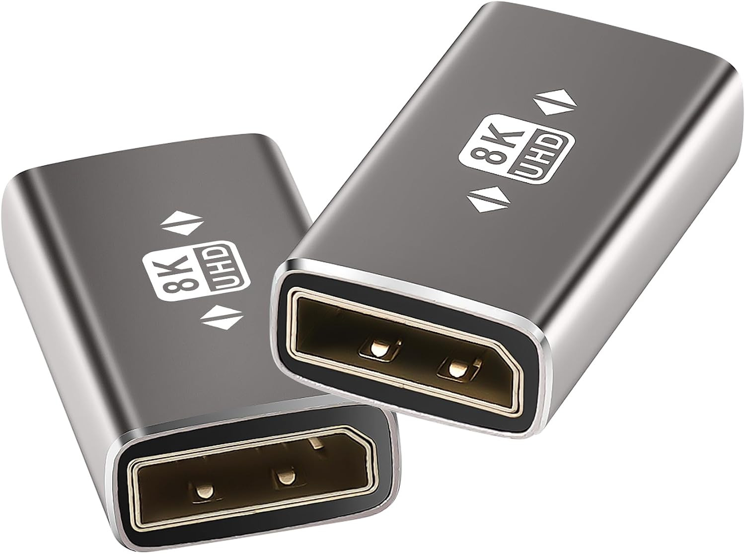8K Displayport (DP) Coupler Adapter 2 Pack, Displayport (DP) 1.4 Female to Femal