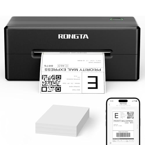 Rongta 4x6 Bluetooth Thermal Shipping Label Printer, Wireless Shipping Label Mak