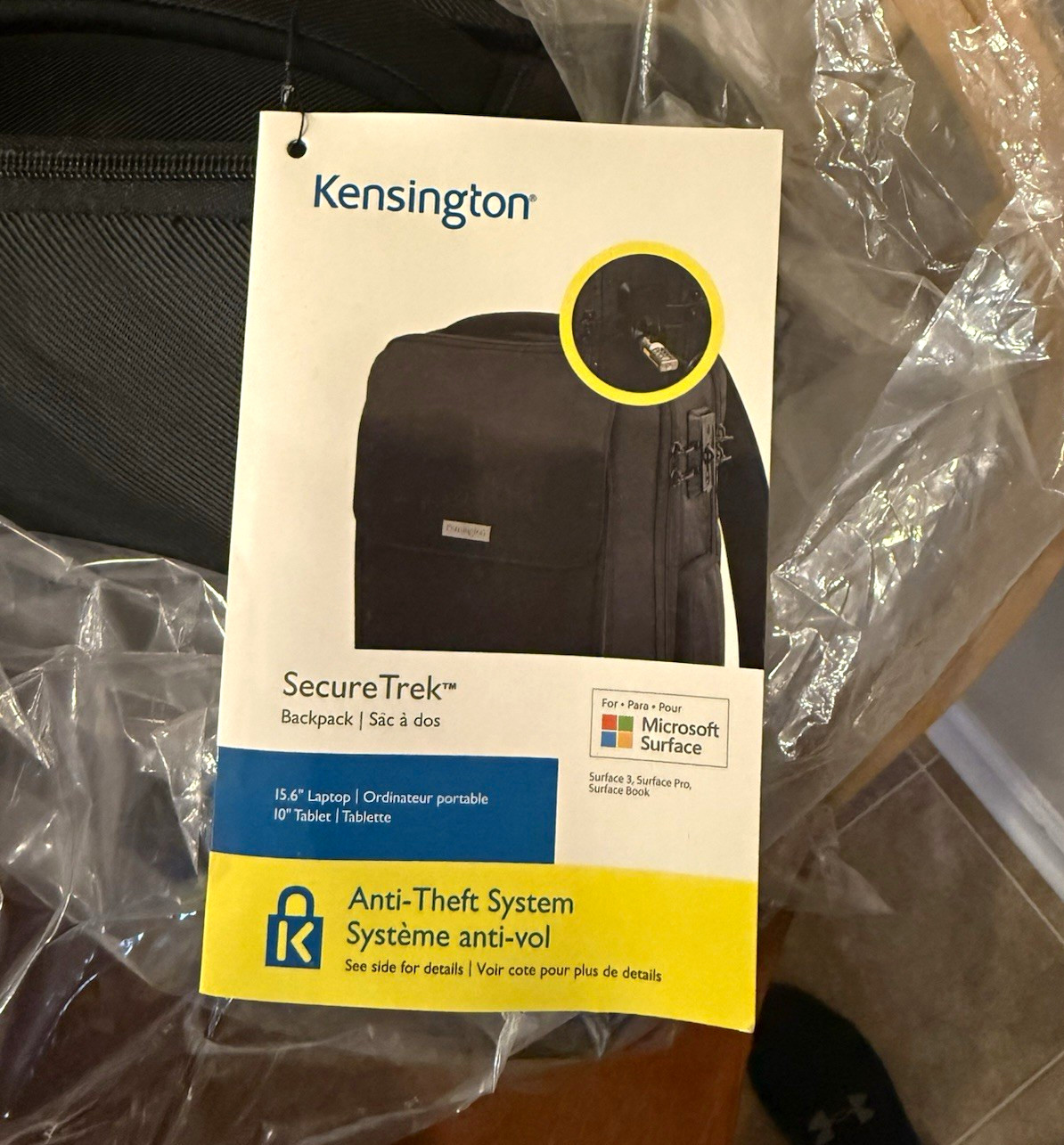 Kensington SecureTrek Anti-Theft Padded Laptop Backpack Black