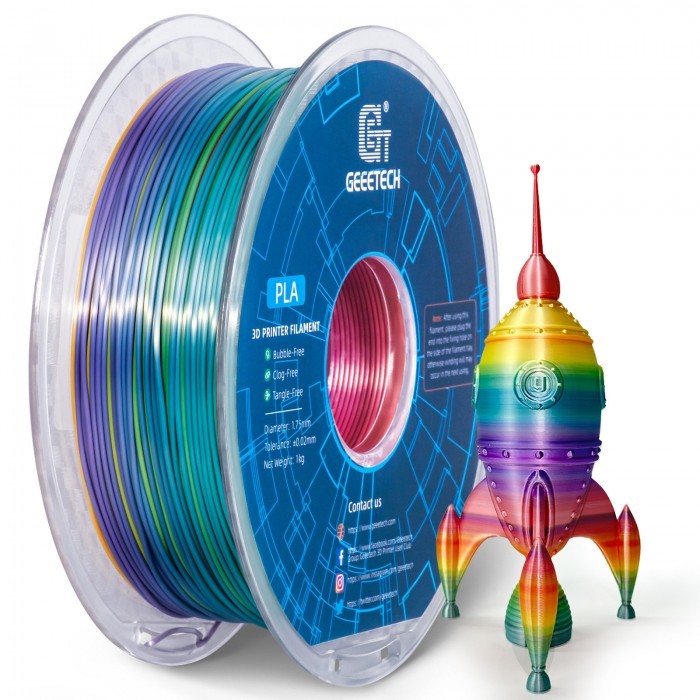 1KG/Roll Geeetech Consumables Rainbow Silk PLA 1.75mm For 3D Printers Filament