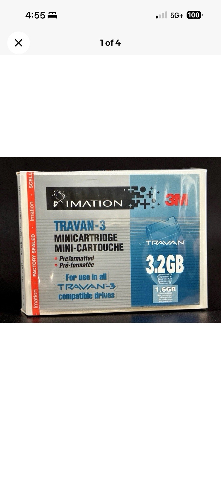NEW Imation 3M Travan-3 TR-3 Mini Cartridge 3.2G Data Backup Storage Tape
