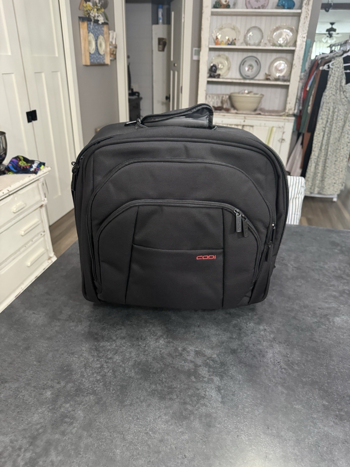 Codi Black Rolling Luggage Bag 3 Zipper Compartments EUC