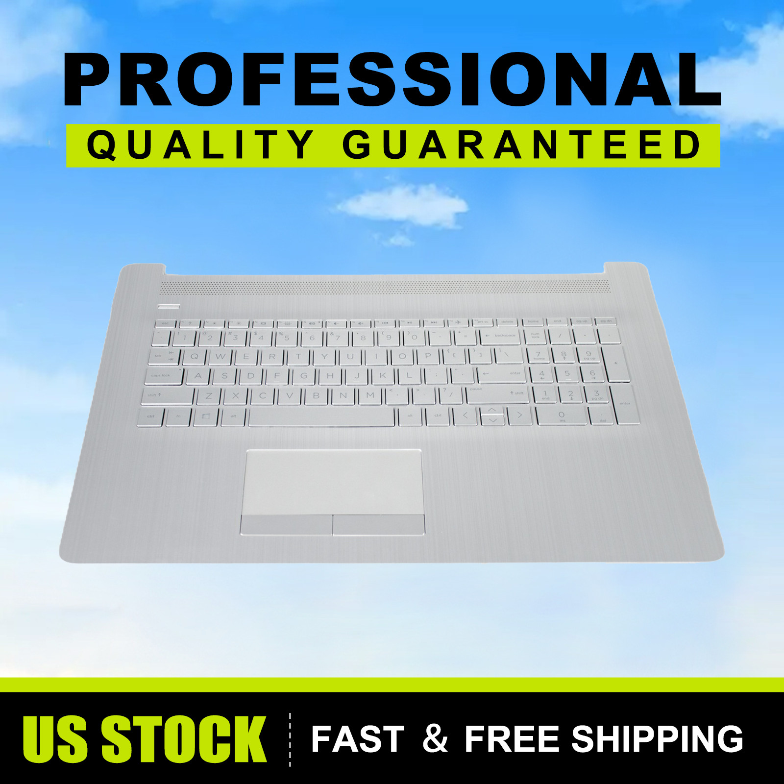NEW US Backlit Keyboard Palmrest Touchpad Silver for HP 17-BY 17-CA L92783-001