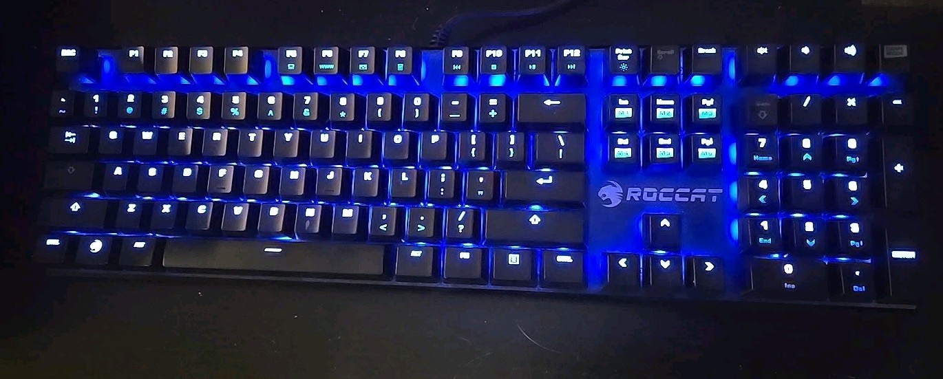 Roccat Suora Frameless Gaming Keyboard Black RGB Backlight Coloring 
