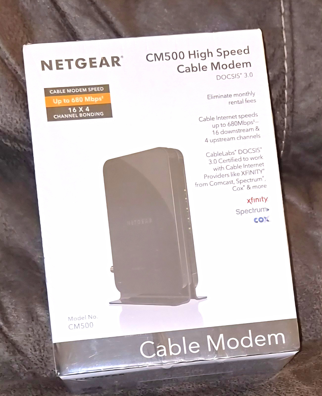 NETGEAR CM500 DOCSIS 3.0 Cable Modem 680 Mbps IPv6 XFINITY Black