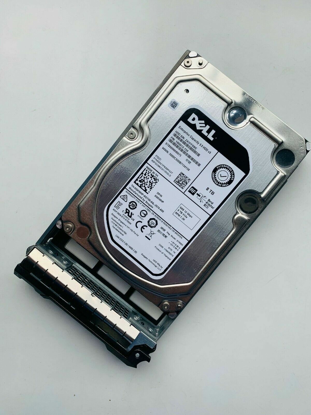 NEW Dell 0GKWHP Seagate 3.5" 8TB 12Gb 7.2K SAS HDD GKWHP ST8000NM0075 With Tray