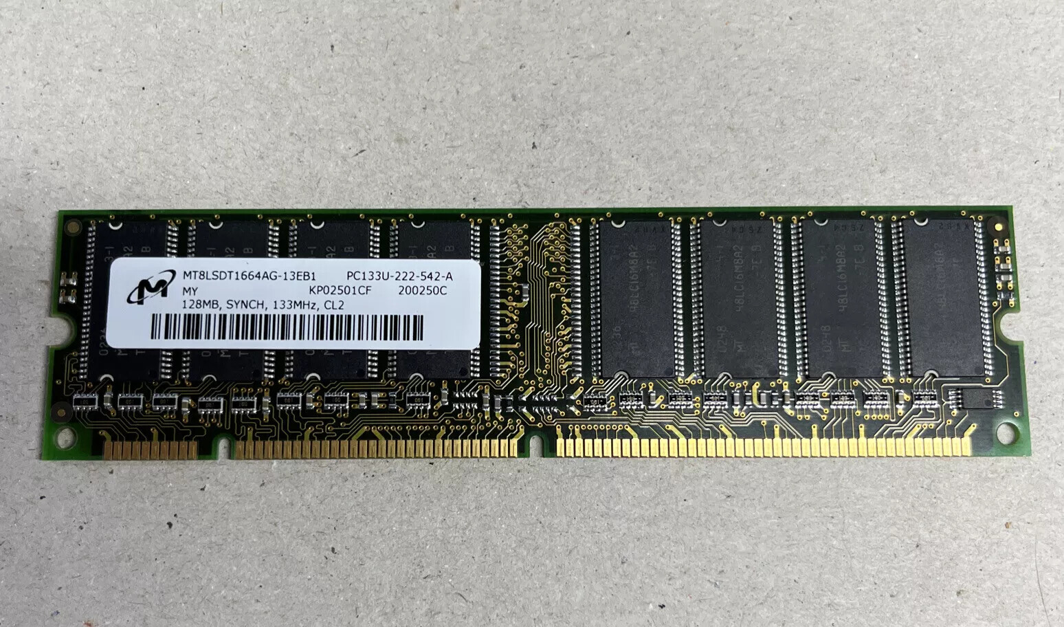 MEMORY 128MB SYNCH 133MHZ CL2, PC133U-222-542-A, MT8LSDT1664AG-13EB1