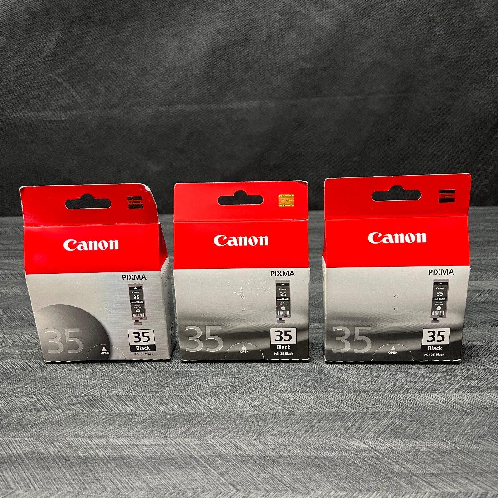 Lot Of 3 Genuine Canon Pixma 35 Black Ink Printer Cartridge PGI-35 NEW In Box