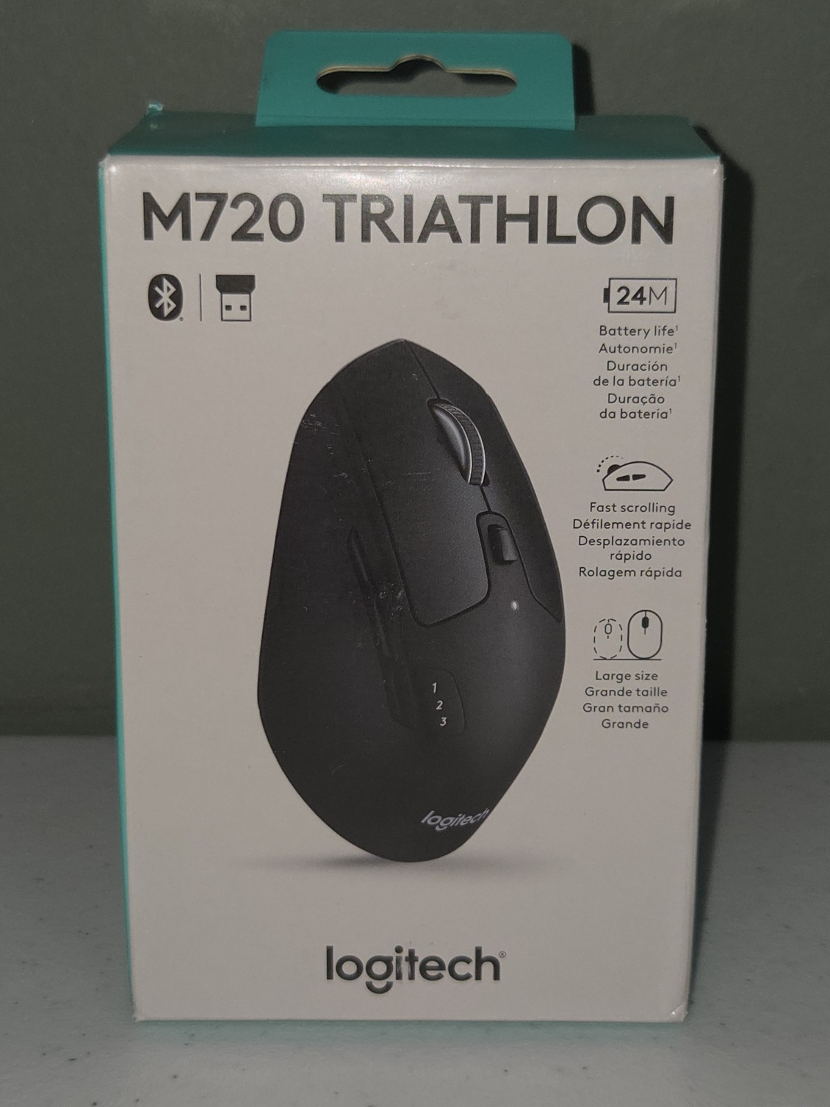 New & Sealed Logitech M720 Triathlon Wireless Mouse - Black - NIB