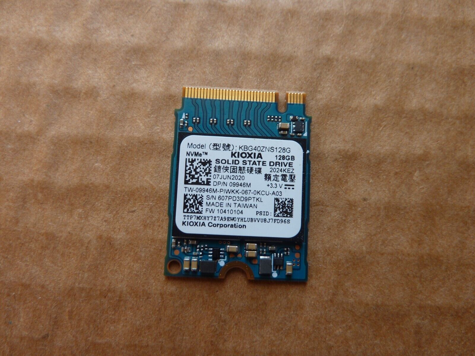Kioxia BG4 Toshiba 128GB PCIe NVMe SSD KBG40ZNS128G 2230 09946M 9946M