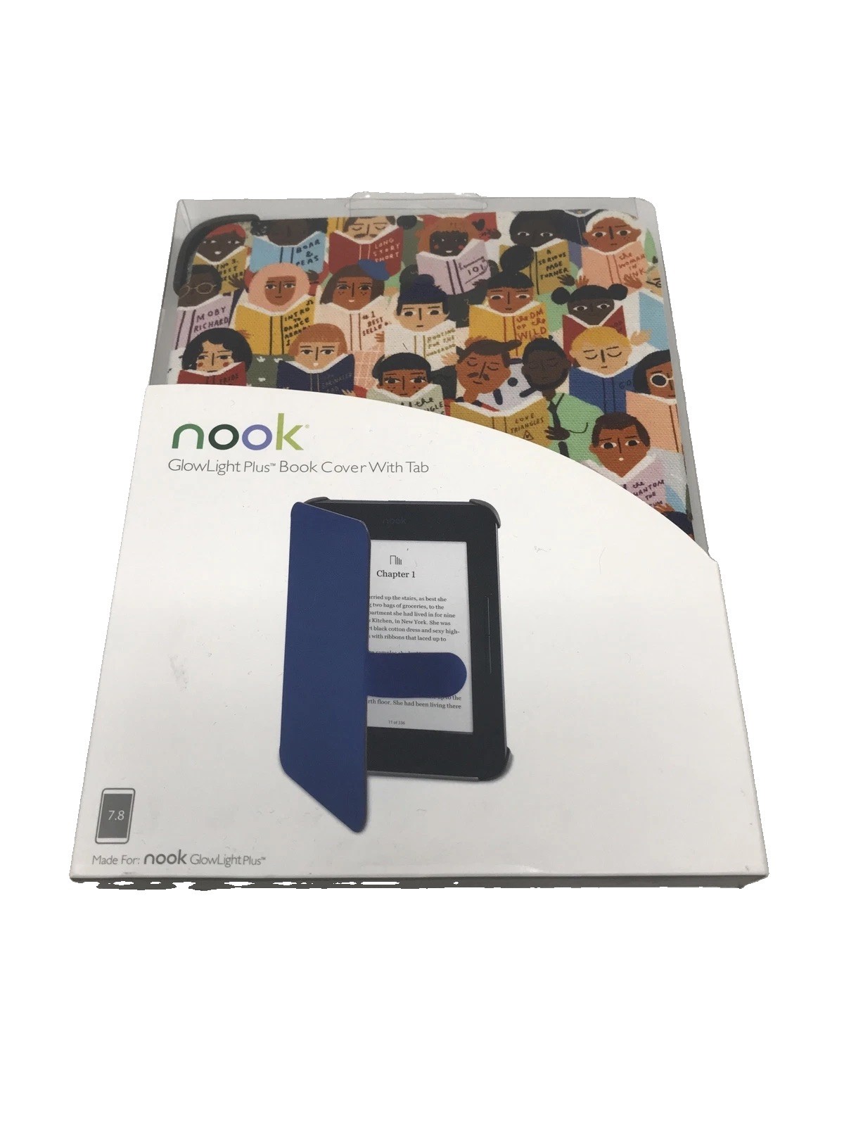 Nook Glowlight Plus Book Cover with Tab 7.8” Book Club Design