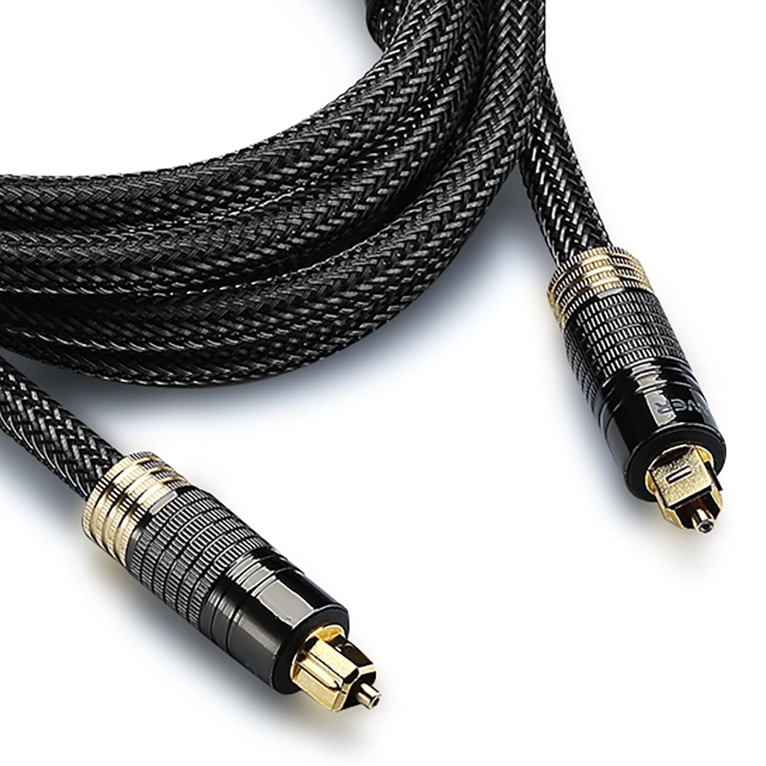 FosPower 24K Gold Plated Toslink Digital Fiber 1.8 Meters (Pack of 1), Black