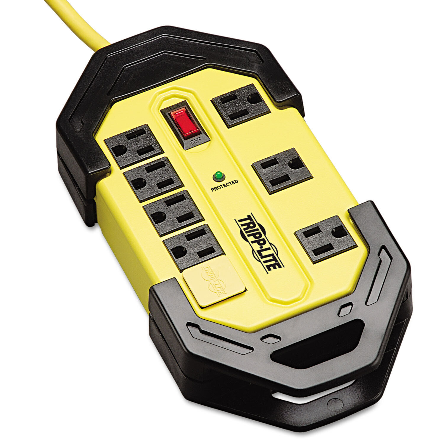 Tripp Lite Safety Surge Suppressor 8 Outlets 12 ft Cord 1500 Joules Yellow/Black