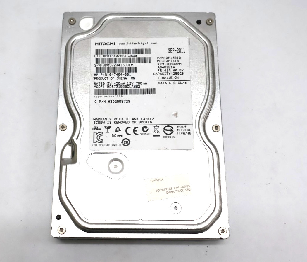 Hitachi HDS721025CLA682 250GB 7200 RPM 3.5" SATA 6.0 Gb/s Hard Drive H3D250872S
