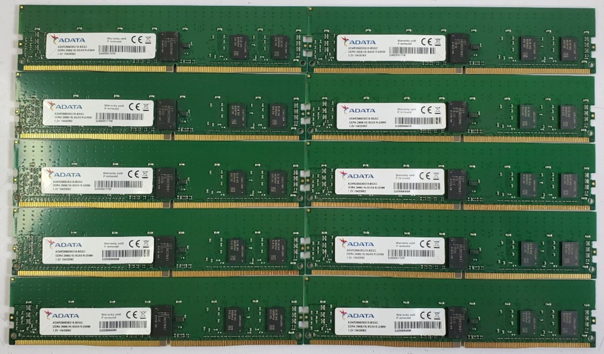 80GB (10x8GB) ADATA AD4R266638G19-BSSC DDR4 2666(19) 8GX9 R-DIMM
