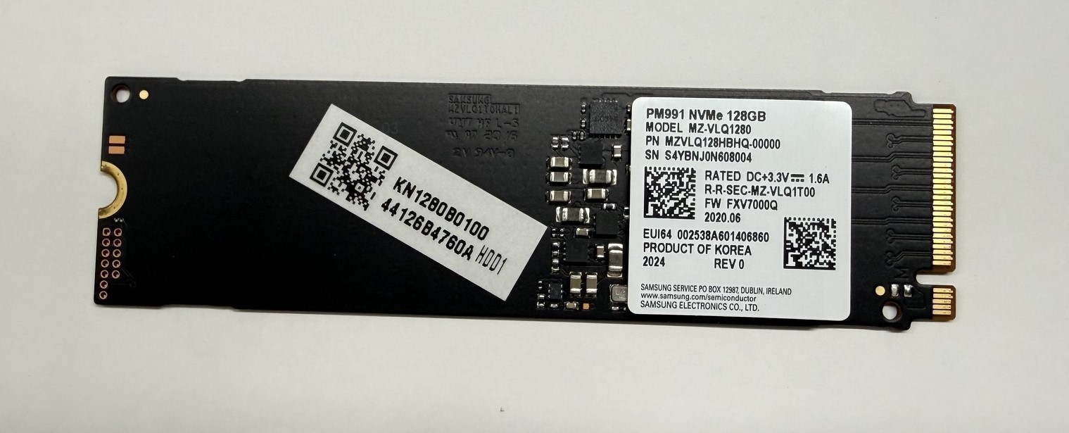 SAMSUNG 128GB SSD - PM991 2280 M.2 NVMe PCIe MZ-VLQ1280 MZVLQ128HBHQ