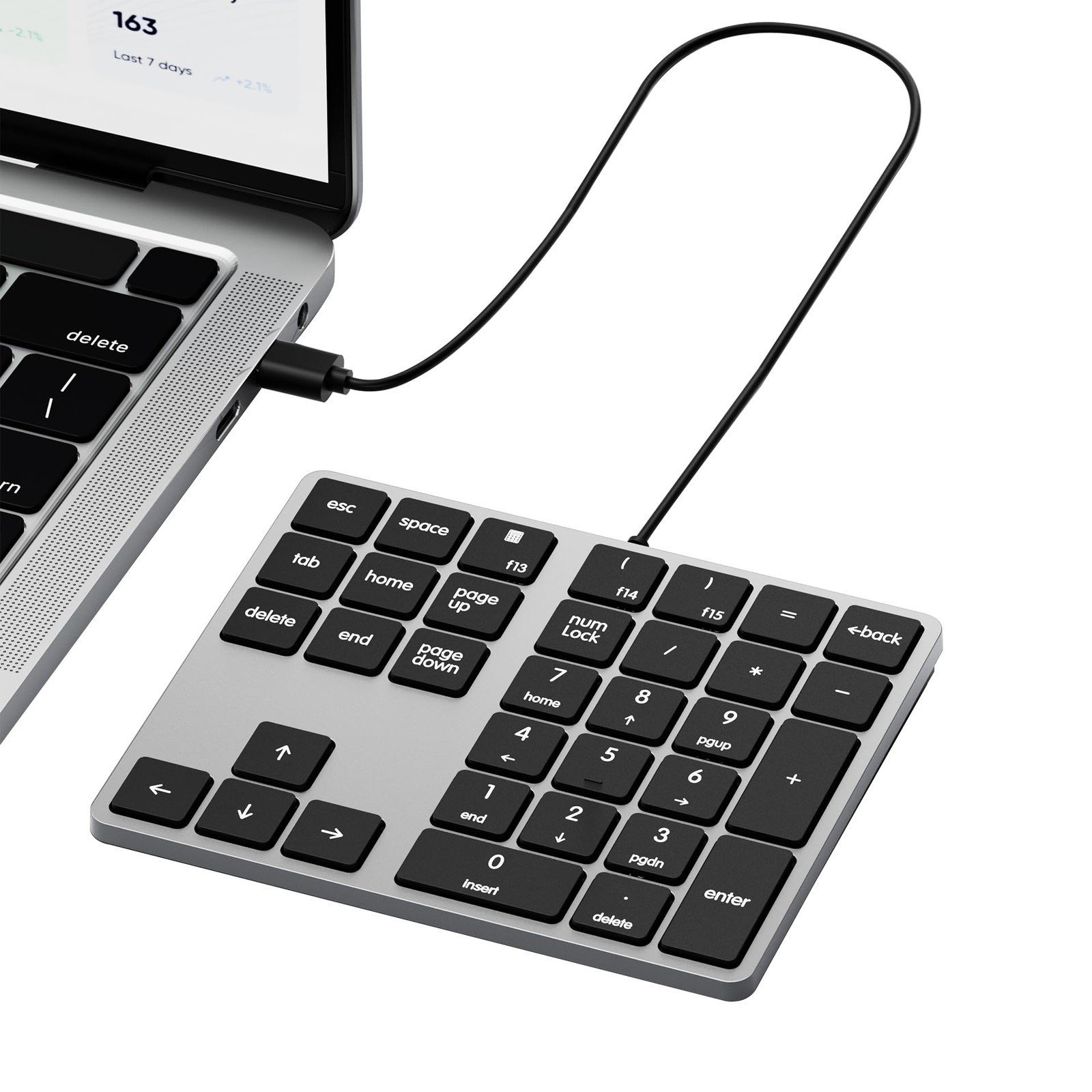 KN300 Wired USB-C Number Pad for Laptop Data Entry