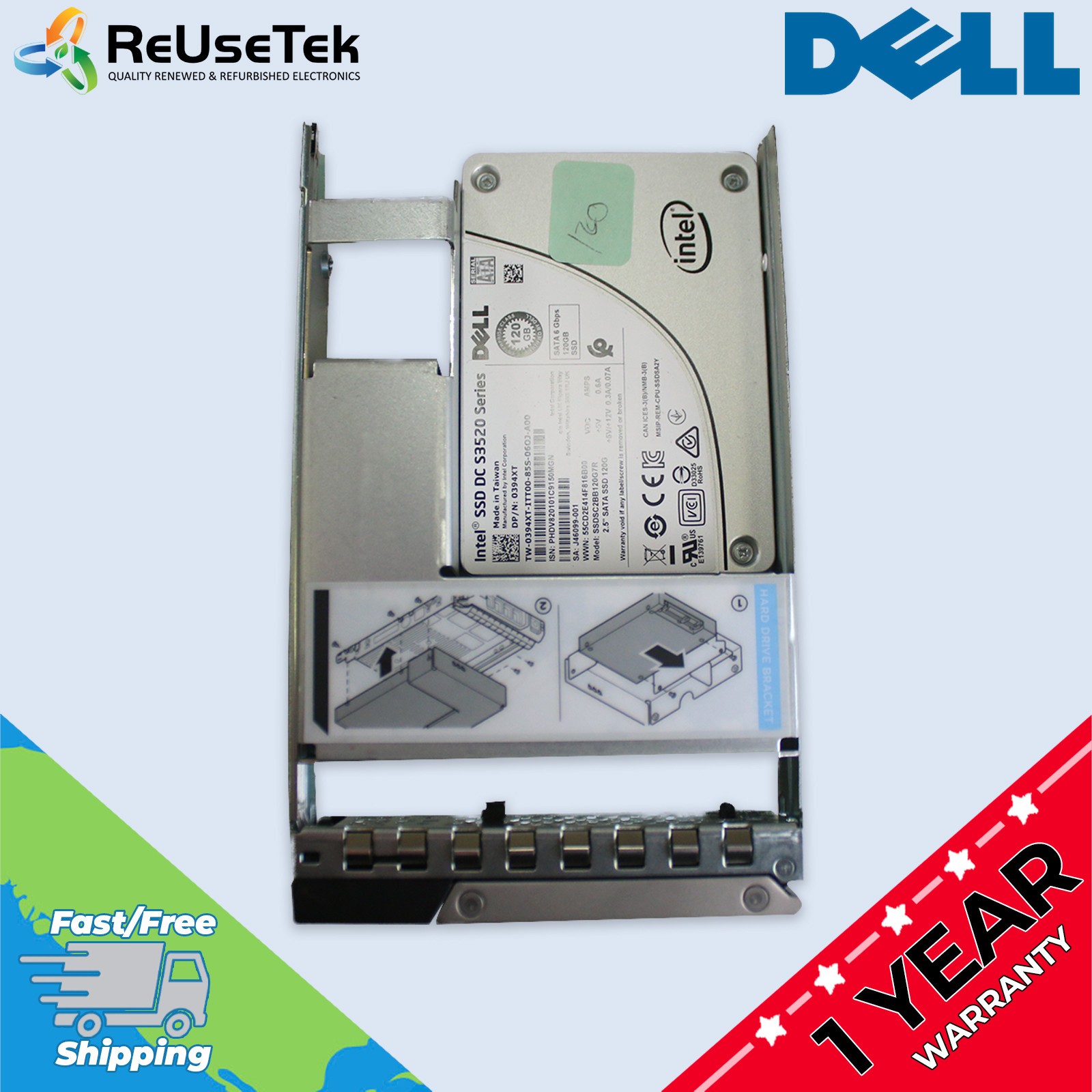 Dell SATA 120GB 0394XT Solid State Drive Enterprise 2.5inch | SSDSC2BB120G7R