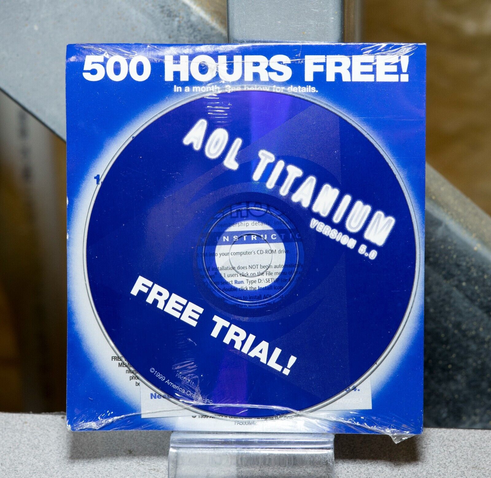 Vintage AOL Version 5.0 500 hours Titanium free new sealed AOL09