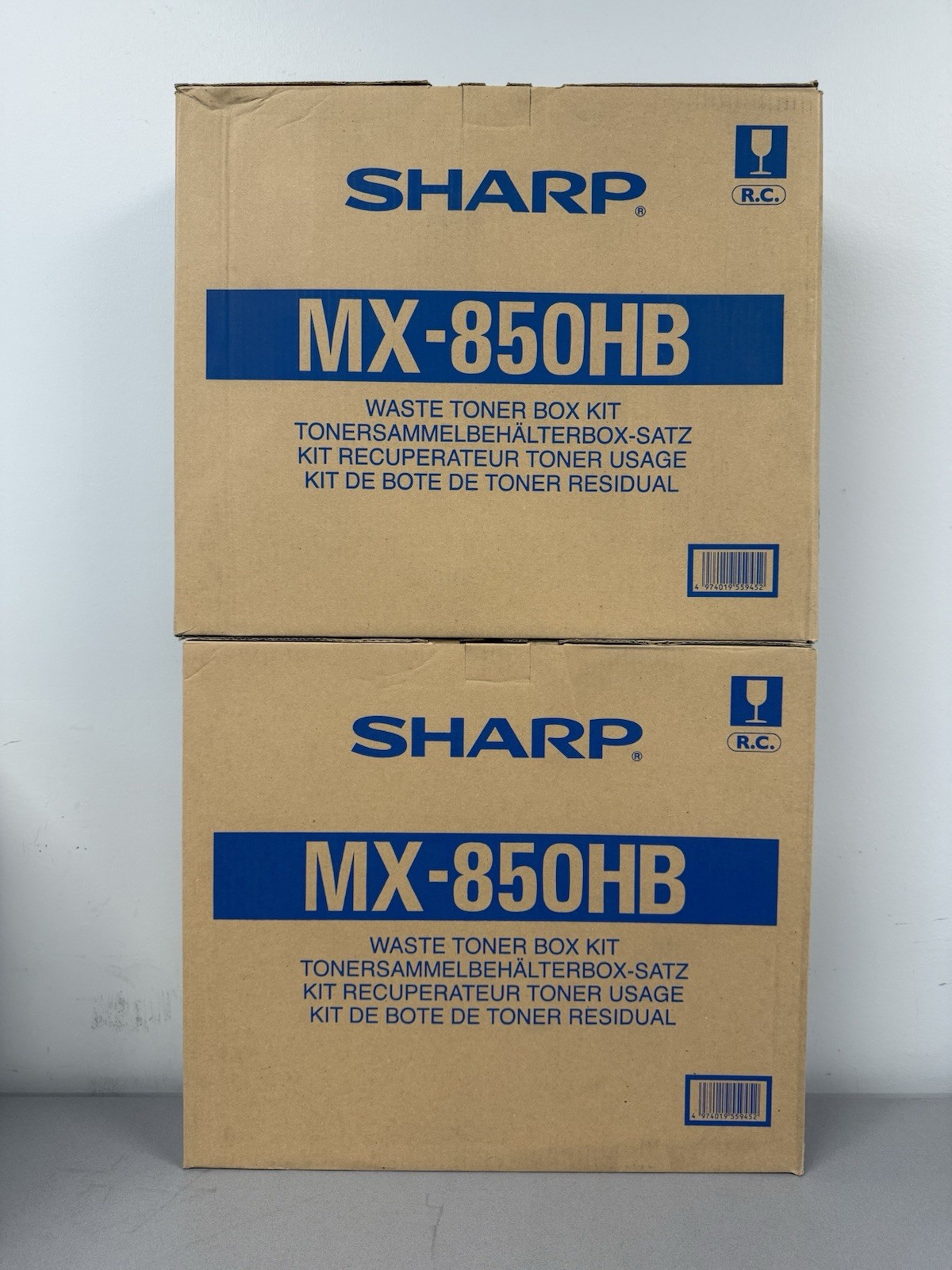 Sharp MX-850HB Lot of 2 Waste Toner Box Kit for Sharp MX-M1054 MX-M1100 MX-M1204