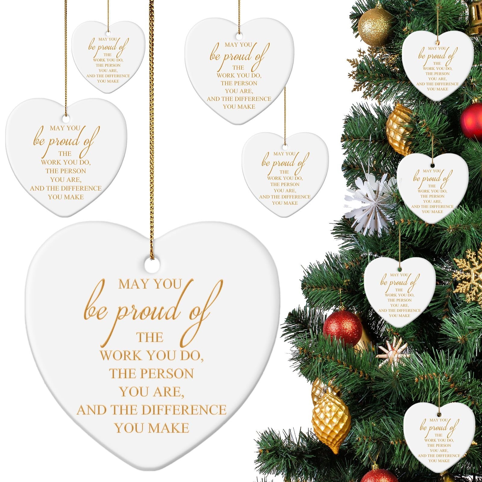 Sieral 9 Pieces Thank You Ornaments Christmas Appreciation Gifts for Coworker...