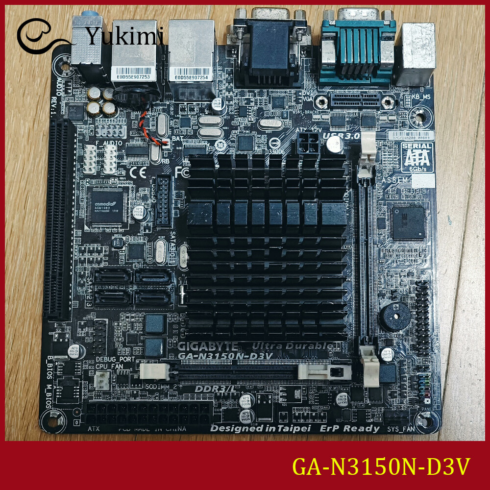FOR GIGABYTE GA-N3150N-D3V DDR3*2 N3150 8GB VGA DVI-D Mini-ITX Motherboard Test