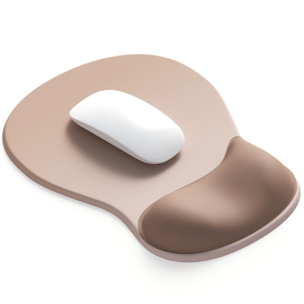 ErgoComfort Gel Wrist Rest Mouse Pad Ergonomic Office Support NonSlip Mocha