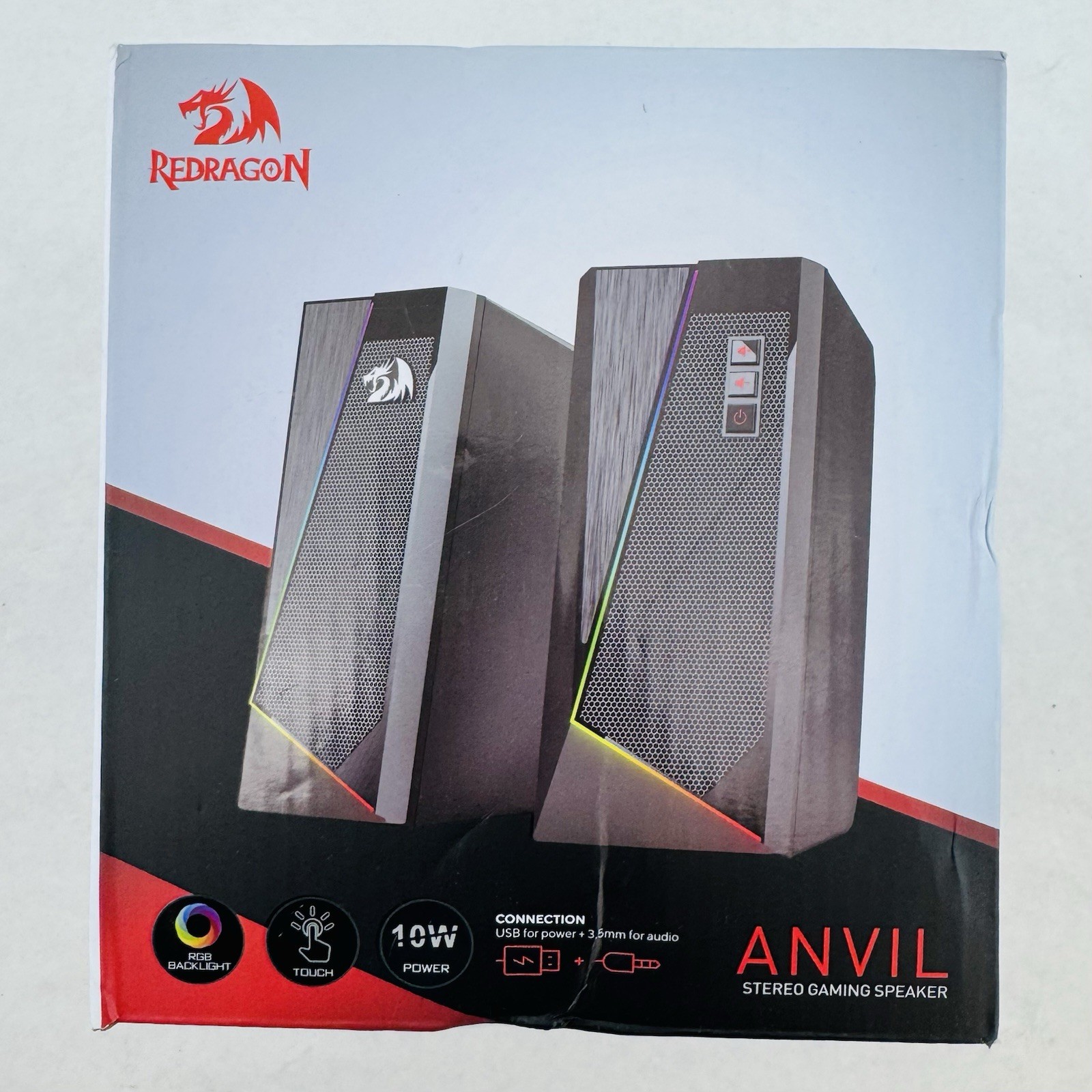 Red Dragon Black Anvil Stereo Gaming Speaker Speakers