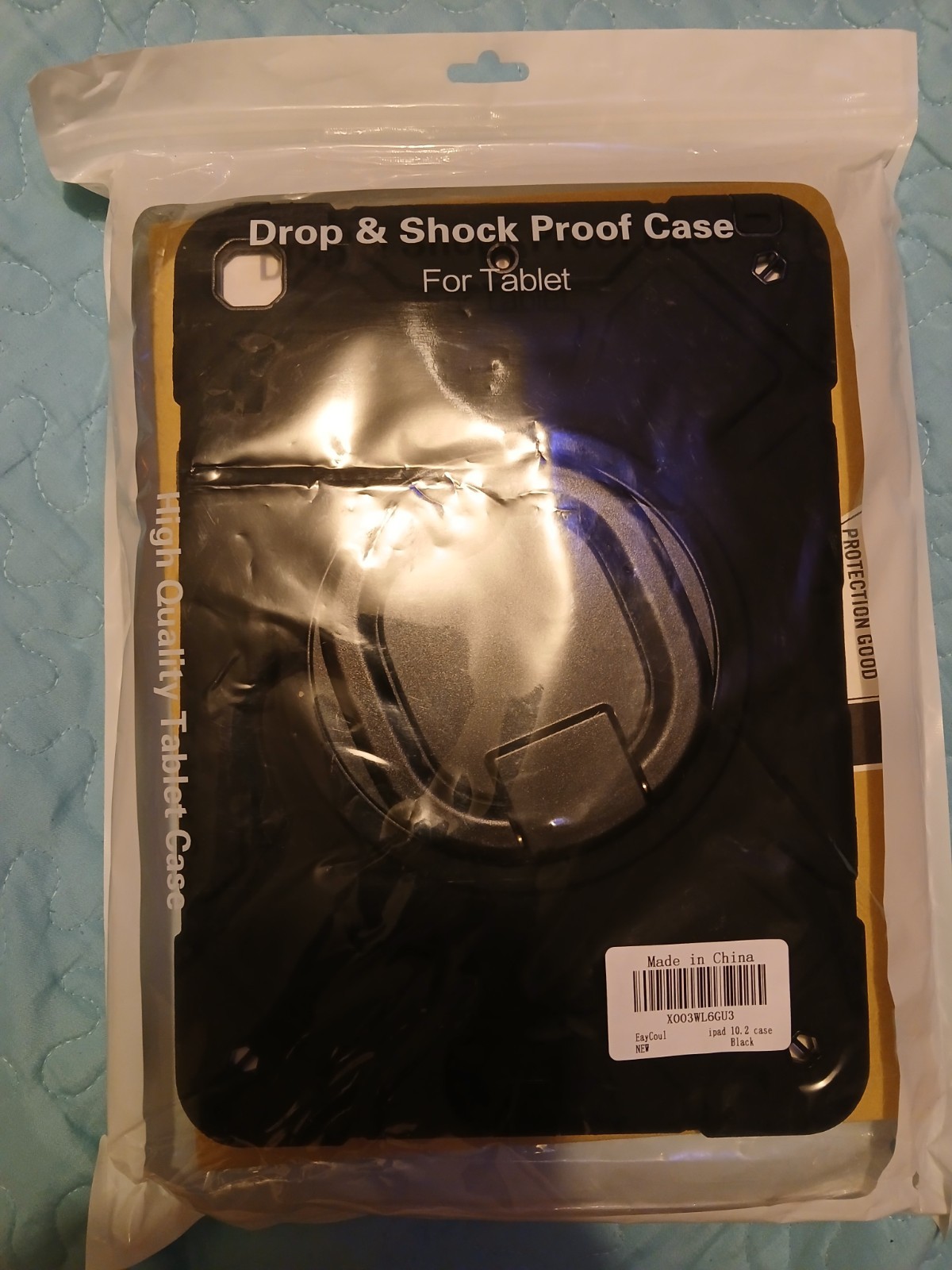 Drop And Shock Proof Case W/ Tempered Glass Screen Protector For iPad 10.2 Black