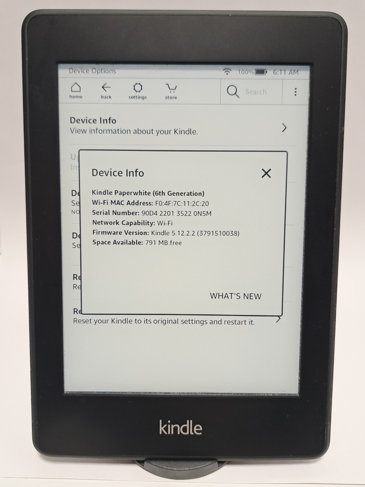 Amazon Kindle Paperwhite 6th Generation Wi-Fi 2GB 6-inch