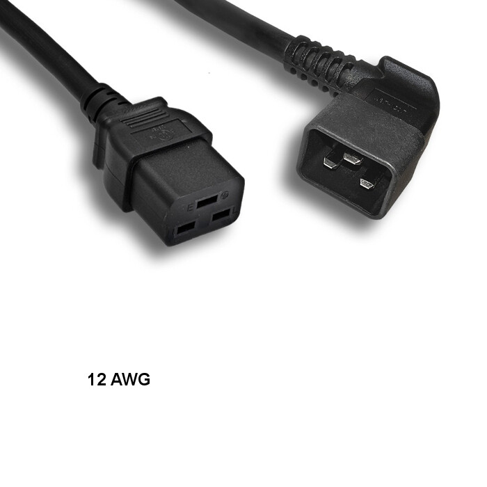 [Lot10] 10Ft 12 AWG Power Cable Right Angled C20 to C19 20A/250V SJT Data Server