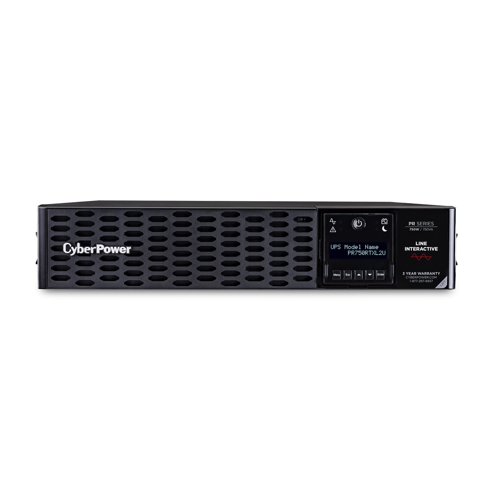 CyberPower PR750RTXL2U Smart App Sinewave UPS System 750VA/750W 8 Outlets 2U