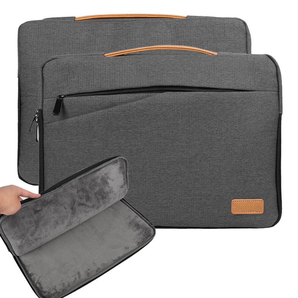 Gray Nylon Soft Padded Laptop Case Travel Carry Bag For 13