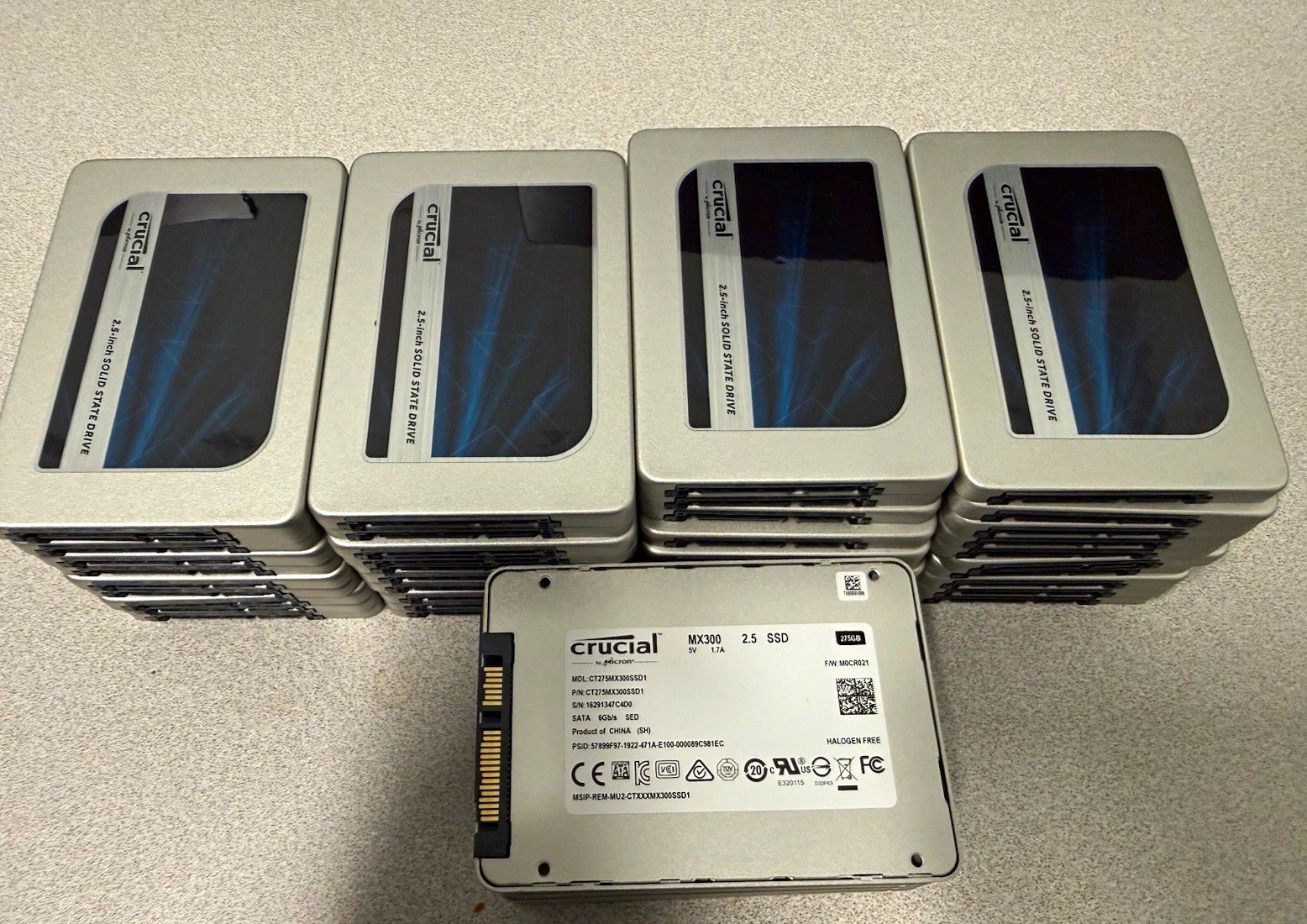 LOT OF 46 - Crucial MX300 275GB 2.5" SATA III Internal SSD