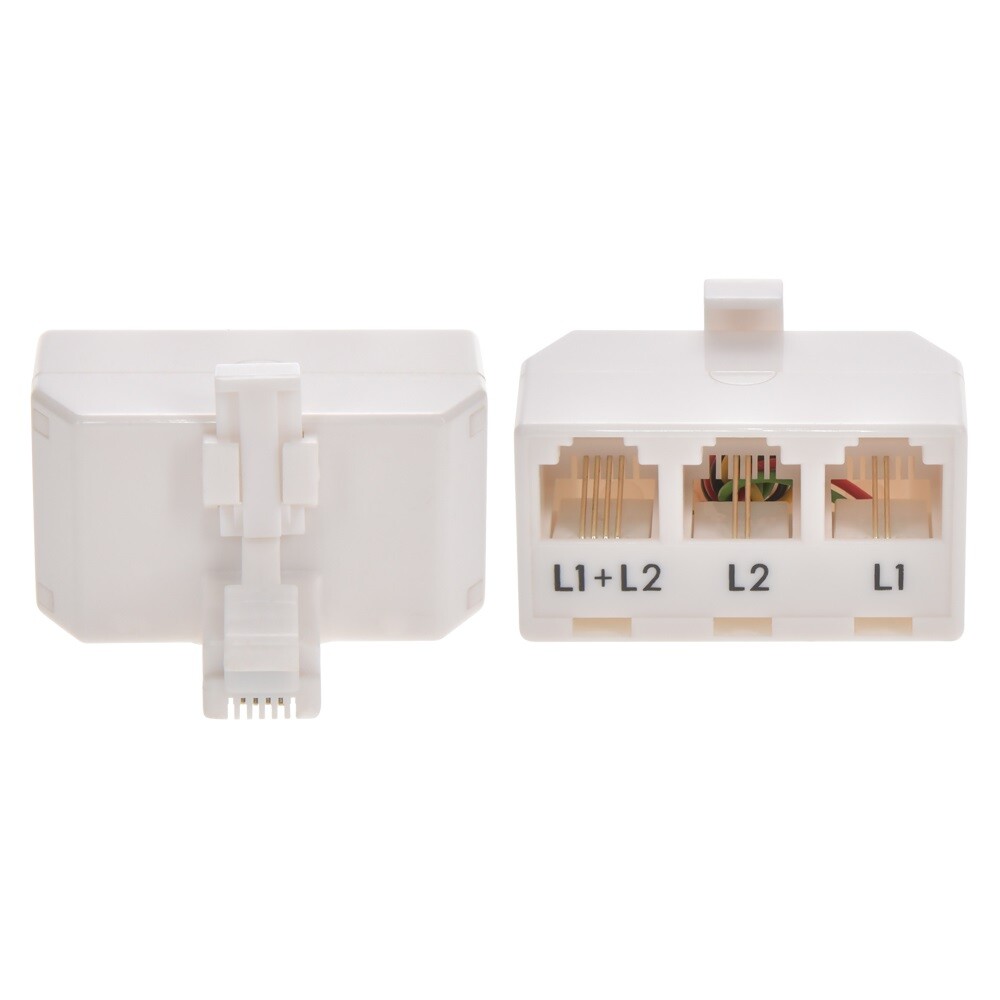 RJ11 6P4C Line Splitter, Line1/Line2/Line1-Line2