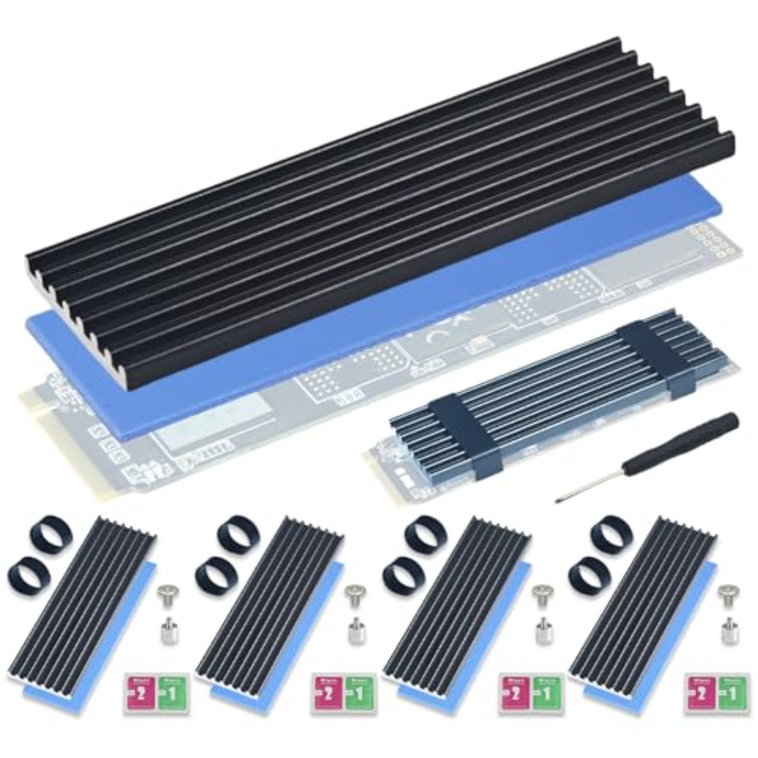 5 Pack SSD Heat Sink Cooler for 2280 SSD, nvme Heatsink with Thermal Silicone