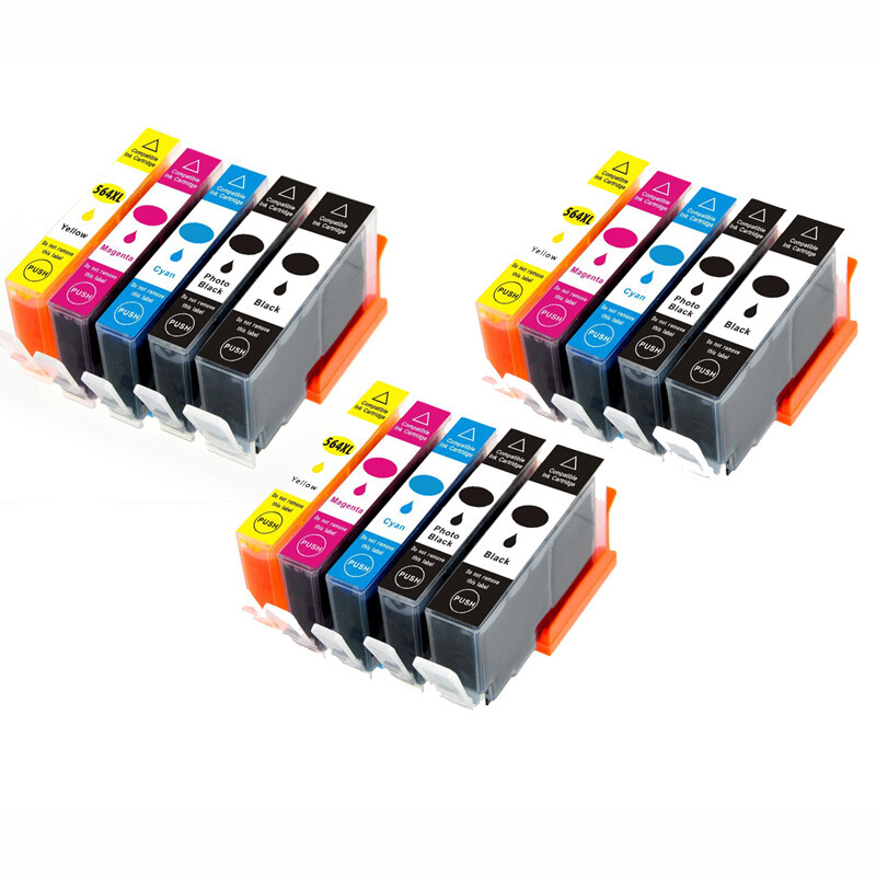 15PK 564 XL Ink Cartridge Combo Set +chip for Photosmart C6340 B8550 C6350 C6375