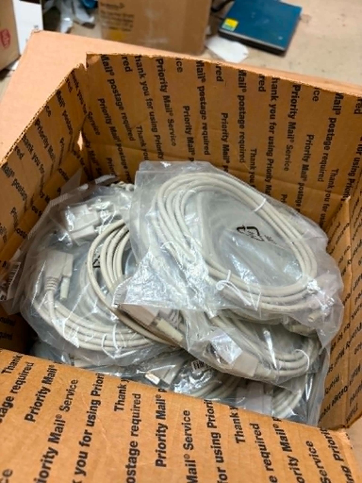 Lot of 20 DB9 RS232 Serial Cable Female to Female 9-Pin Gray Approx. 6ft New