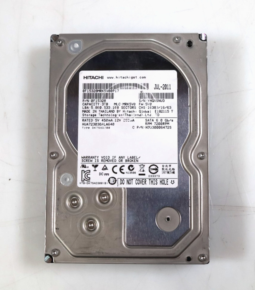 Hitachi Ultrastar 7K3000 HUA723030ALA640 3TB 3.5" SATA 7200RPM HDD 0F15328