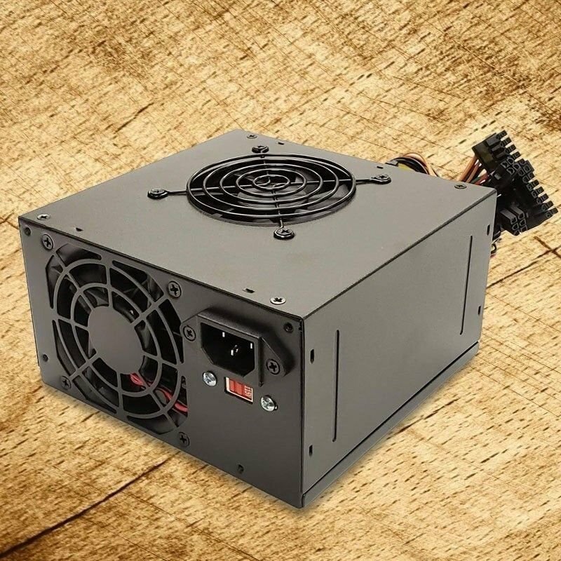 NEW--Power Star Black 650w-Max ATX Power Supply Dual Fan, 20+4pin, SATA & PCIe