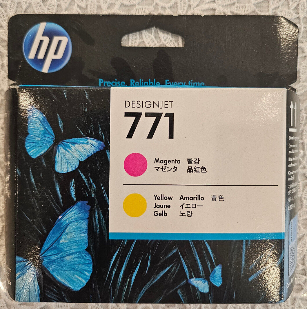 NEW SEALED BOX Genuine HP Magenta/Yellow Printhead 771 CE018A - Date 2021